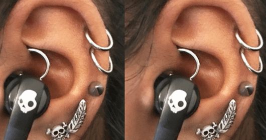 earphones with Dairth Piercing